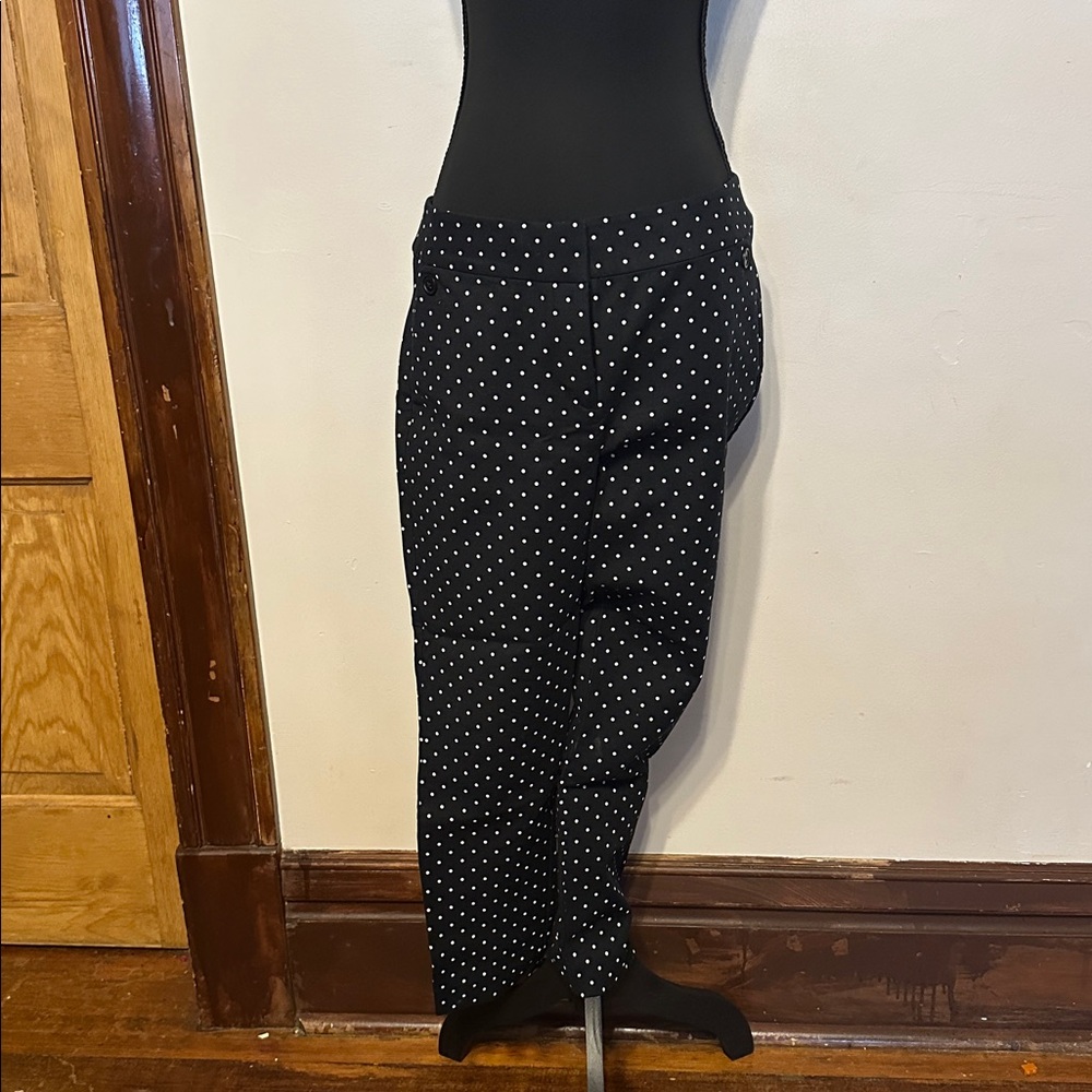 LOFT Black and White Polka Dot Skinny Pants